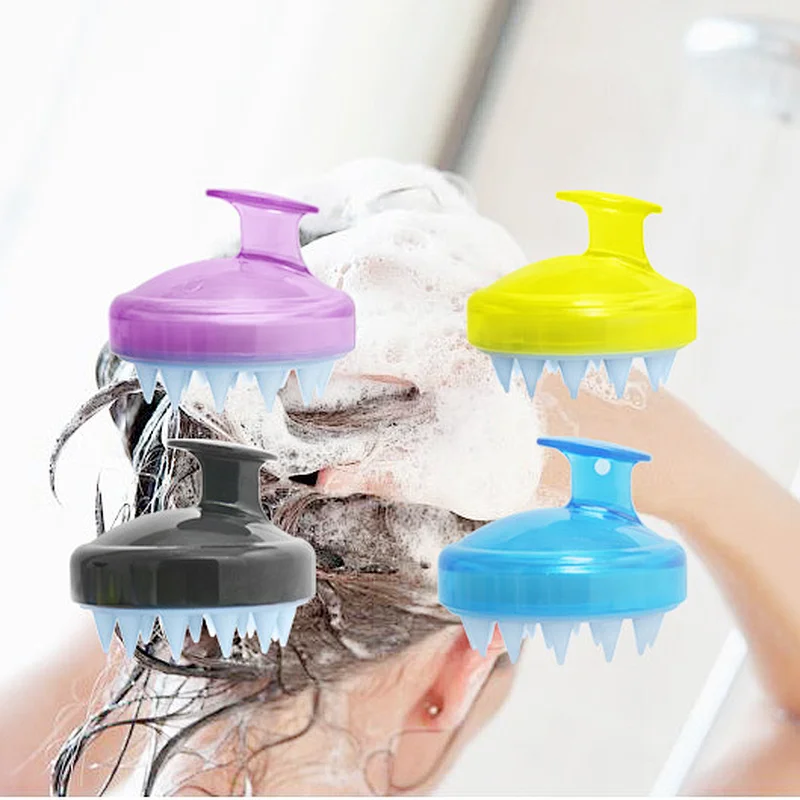 Silicone comb scalp cleaning head itching detachable soft  hair massager shampoo brush