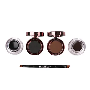 Custom Logo Girls Eye Makeup 4 in 1 Glossy Moisturizing Eyebrow Powder Cream Eyeliner Kit