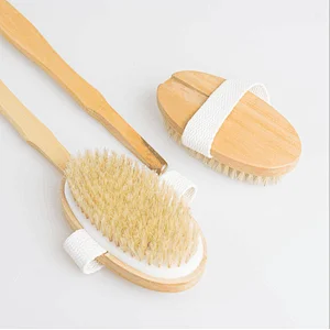 High quality bath bristle brush scrubbing and rubbing back wooden massage SPA brush