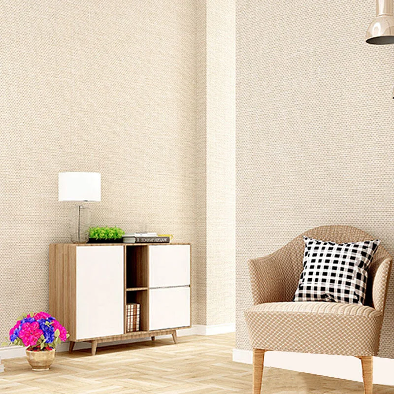 Factory Wholesale Linen Seamless Non-woven Fabric Cloth Hotel Living Room Wallpaper