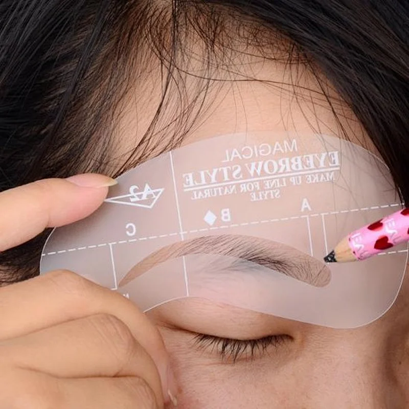 4 Style Durable Makeup ABS Plastic Eyebrow Beauty Grooming Template Eyebrow Shaping Stencil