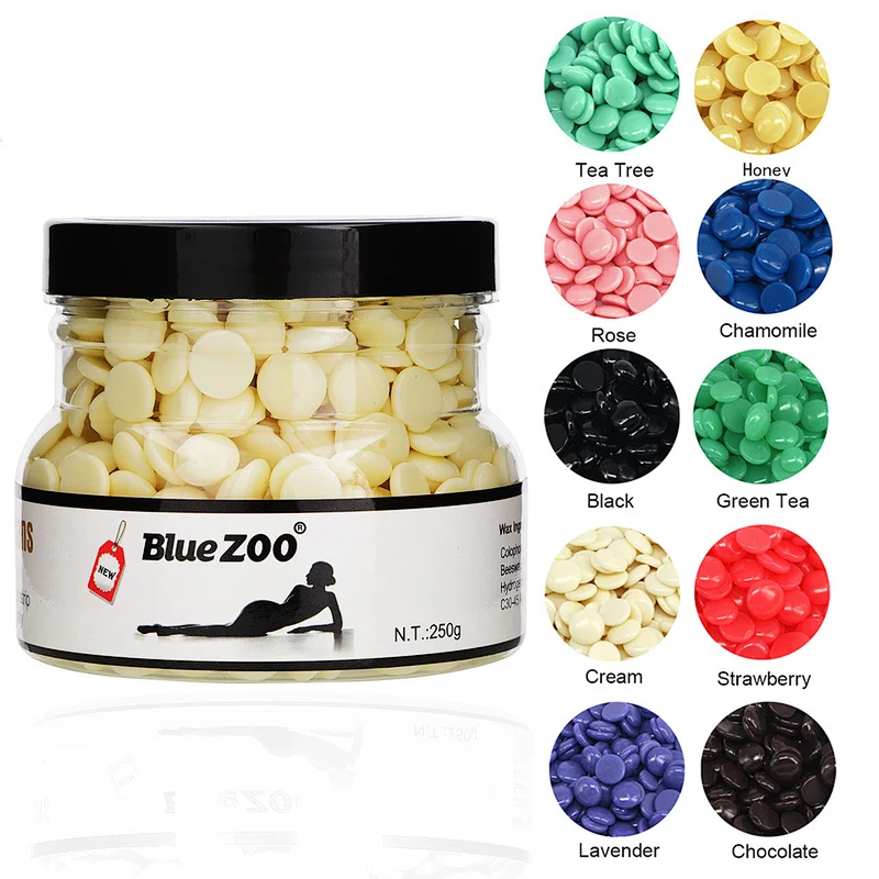 BlueZOO Multi Flavor 250g Painless Clean Depilatory Hair Removal Hard Wax Beans