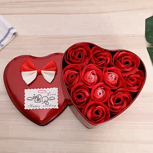 11 Pcs Rose Ccented Bar Soap Flower Petal Bath Body Soap Heart Wedding Party Gift