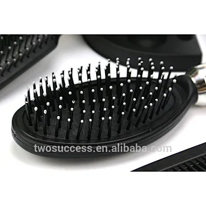 Wholesale 5 pcs Black Plastic Decorative Comb And Mirror set Hairdressing Tool