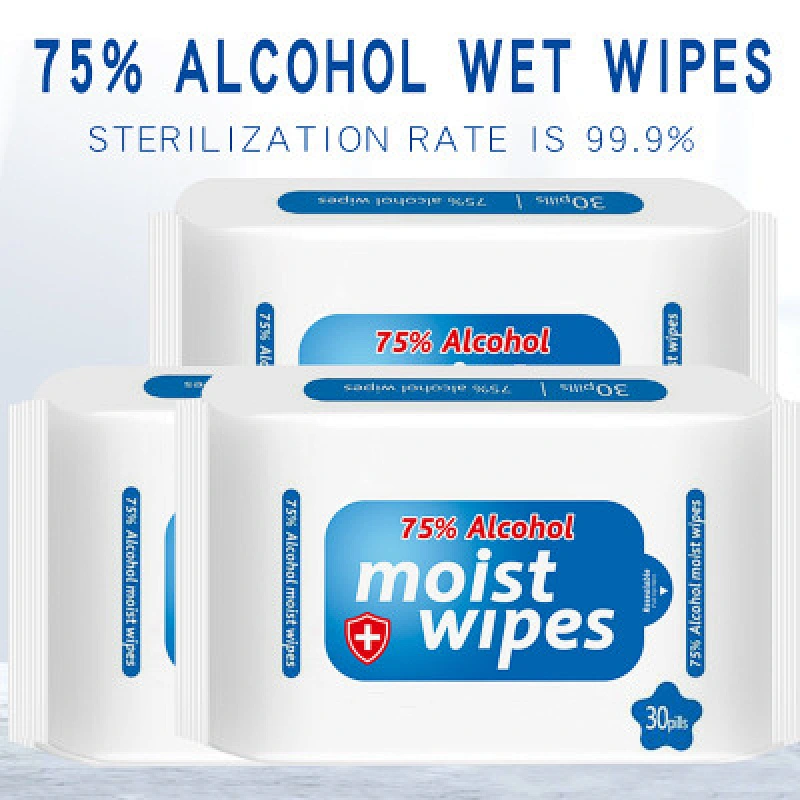 Baby Pure Wate Unscented Disinfecting Refreshing Wipes Disinfect 75% Alcohol Wipes Wet Tissue 30pcs/bag