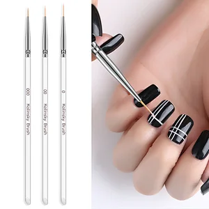 Newest nail painting drawing pen transparent crystal rod nail double head pen brush