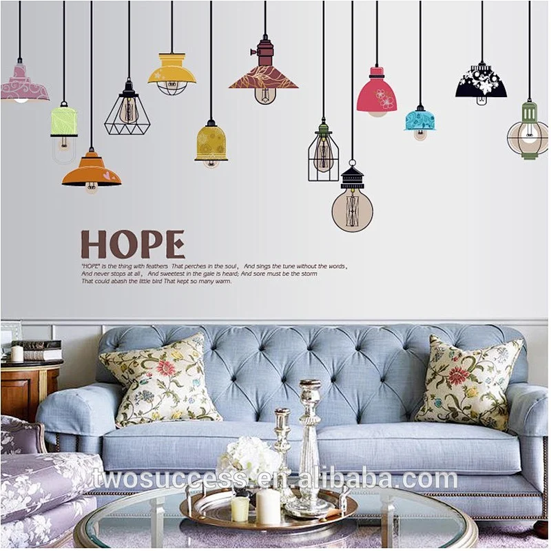 3D ceiling lamp porch TV wall stickers Living Room Sofa wall decor decals Acrylic Home decoration wall paper
