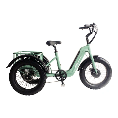 (JSL-T04)Electric Adult Tricycle,20 Inch Fat Tire Wheel Options, Low Step-Through Aluminum Frame, Cargo Basket