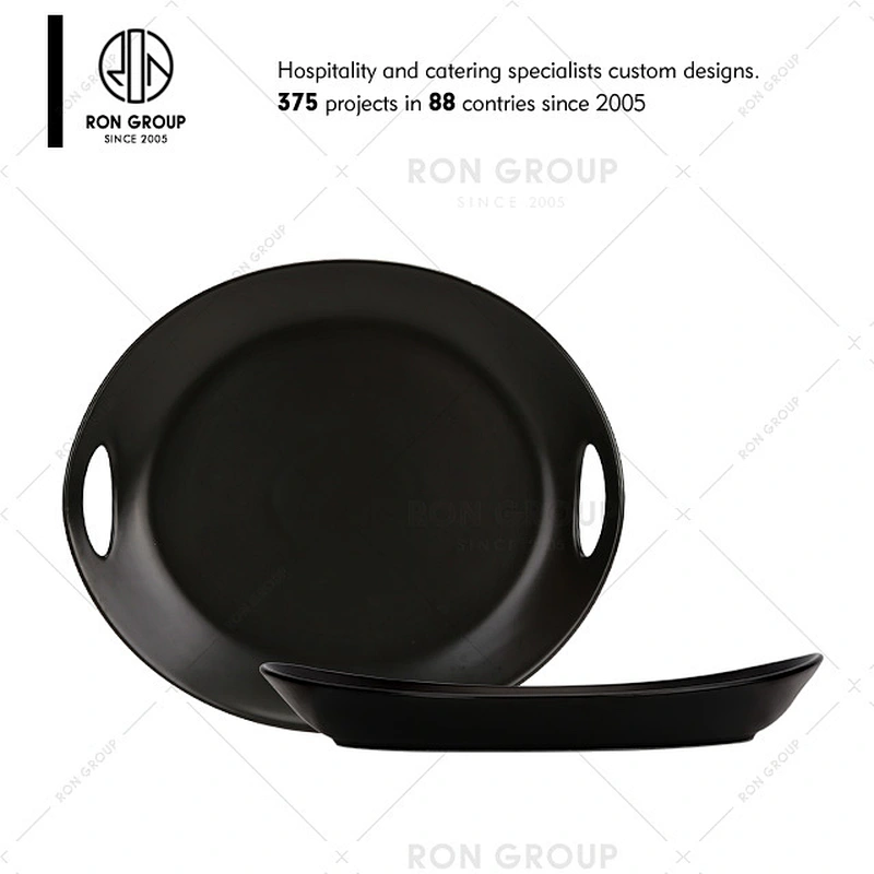 Hot Sale Matt Black Dinner Plates For Restaurant from China