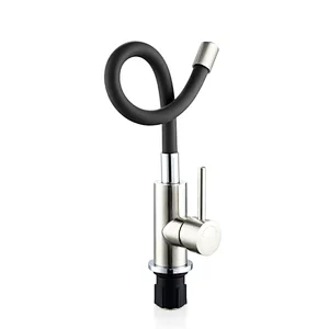New Design Black silicone flexible spout  hose kitchen faucet
