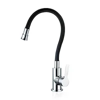 New Design Black silicone flexible spout  hose kitchen faucet