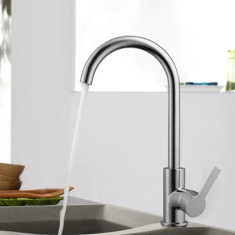 Contemporary ceramic cartridge mixer Faucet for Kitchen Sink