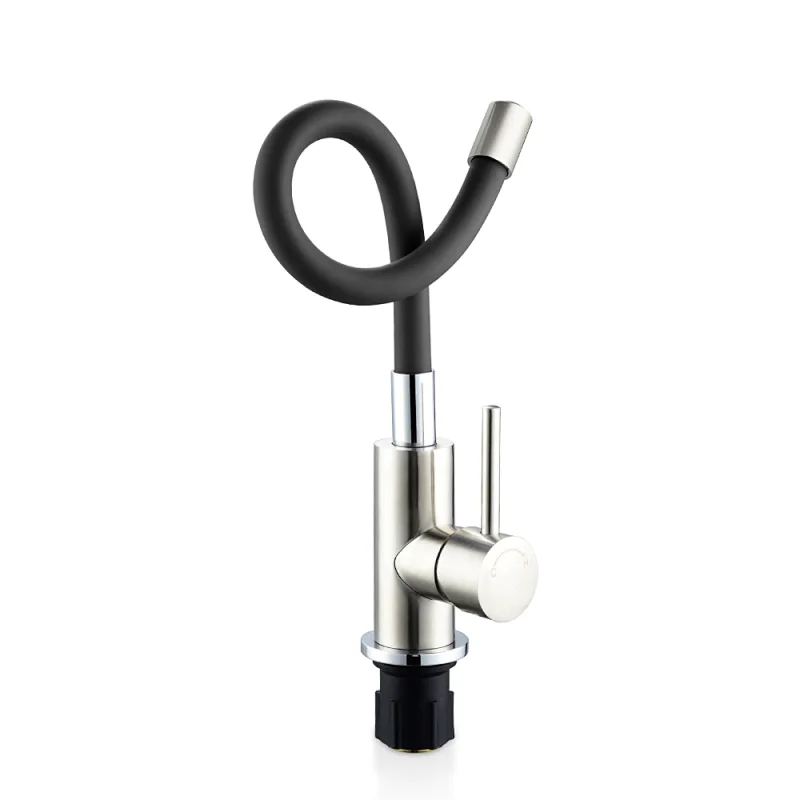 2020 Hot sale silicone hose flexible sink kitchen faucets black