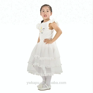 2018 Stylish Kids Baby Girls Casual Summer Unicorn Ruffle Top Shirt And Pompom Tutu Birthday Outfits