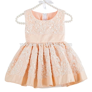 Latest Fancy Kids sleeveless Princess lace flower Wedding Baby Girl Party Dress