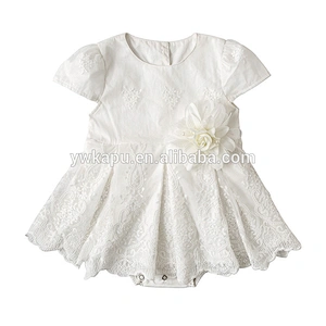 New style baby clothes boutique children jumper flower lace dress bubble romper
