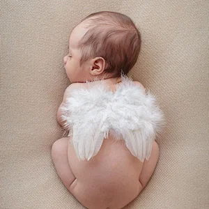 White Newborn Baby Feather Fairy Angel Wings Photography Props