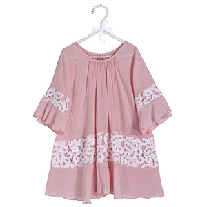 Hot Sales  Baby  White Lace Dress Long Sleeve Dresses Kids Lace  Tunic Dress For Girl