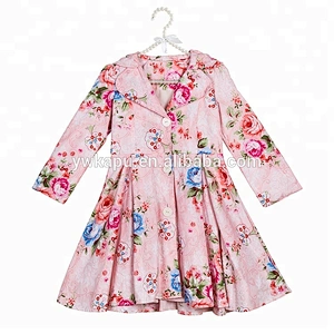 Top sell new fashion kids trend coat wholesale baby girls vintage sweet floral coat
