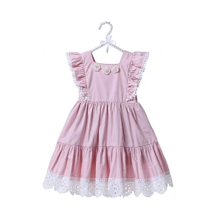 Infant and Toddler Girls Cute Sleeveless Dress with Pleated Flounces Design