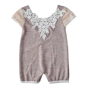 Cute knitted infant baby girl summer bodysuit romper clothing