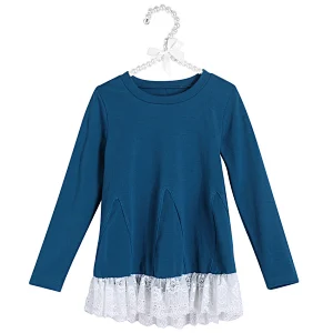 New arrival wholesale kids clothing baby girl tops lace t-shirts