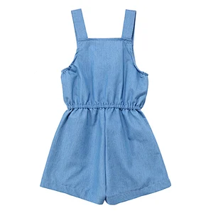Popular Baby Denim Cotton Clothing  Denim Suspender Jumpsuit  For Baby Girls