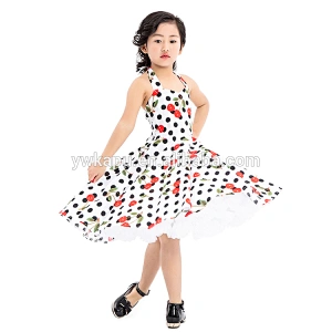 Children fancy vintage floral girl dresses little girls cotton summer dresses