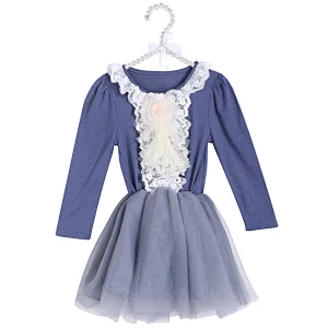 Factory wholesale infant clothing  little girls tulle dresses with lace