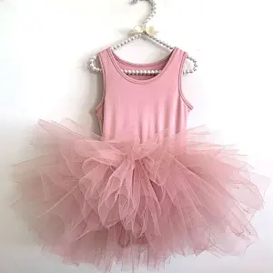 3-10 anos balé infantil tule crianças pó rosa dança tutu vestido de menina