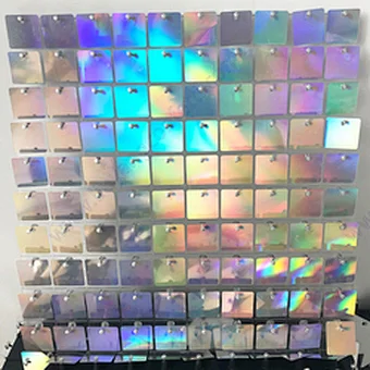 Panel de brillo plateado iridiscente fotografía fotomatón fondo de fiesta de boda impresionante espejo lentejuelas brillo telón de fondo de pared