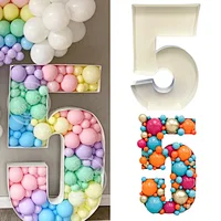 Colour White Stand Frame 73cm Blank Giant Filling Box Mosaic Kid Adult Event Birthday Anniversary Party Decor Number Balloon