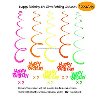 Uv Black Light Reactive Color Fluorescent Balloon Birthday Happy Latex Glow Blacklight Kids Luminous Decor Neon Party Supplies