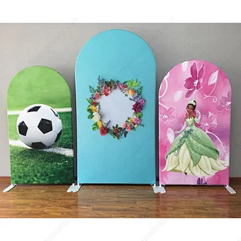 Custom Image Color Arch Stand Cover Fiesta Frame Photo Booth Background Theme Baby Shower Birthday Decoration Party Backdrop