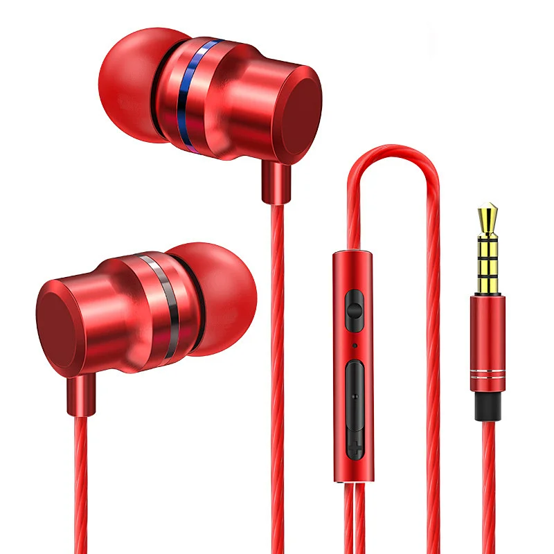 2020 hot selling microphone sport running 1.2m 3.5mm noise cancelling cheap inner ear wired earphone