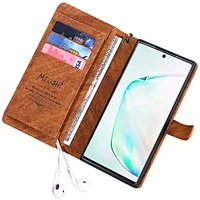 High quality 2 in 1 luxury soft PU custom smartphone fashion leather flip card phone case for samsung note 10