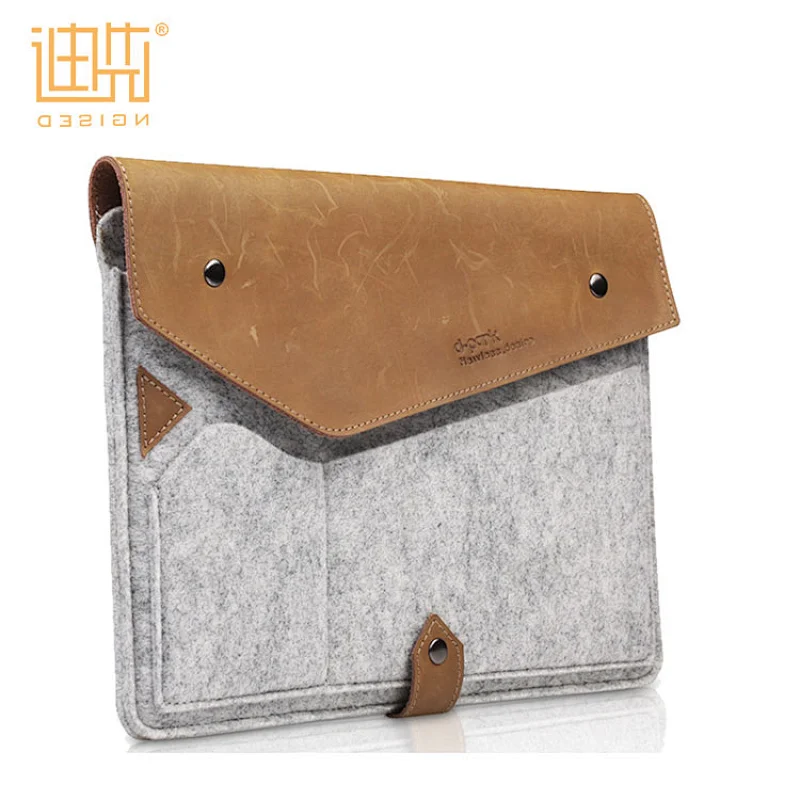 China wholesale envelop bag design felt and leather material tablet cover for ipad pro 9.7 case