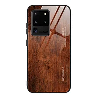 2020 wholesale tpu laser engraving wooden tempered glass universal custom mobile phone case for samsung s20 ultra