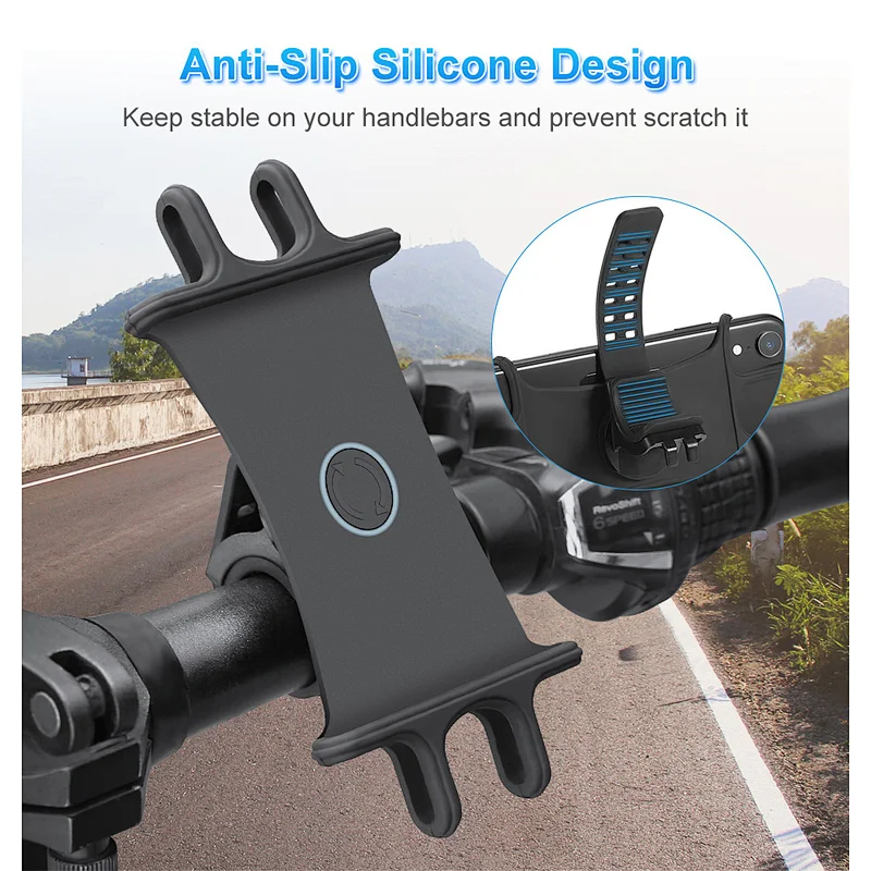 2020 new arrivals universal handlebar stand mount bracket 360 rotation flexible motorcycle phone holder