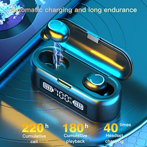 2020 new arrivals LED display noise cancelling IPX7 waterproof wireless bluetooth 5.0 earphone headphone