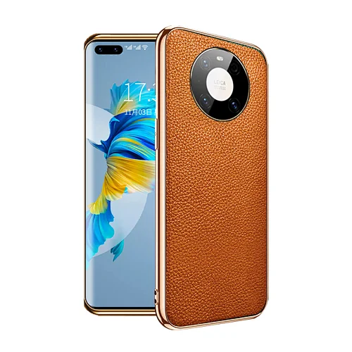 high quality stylish plating edge odm leather android mobile phone original covers for huawei mate 40