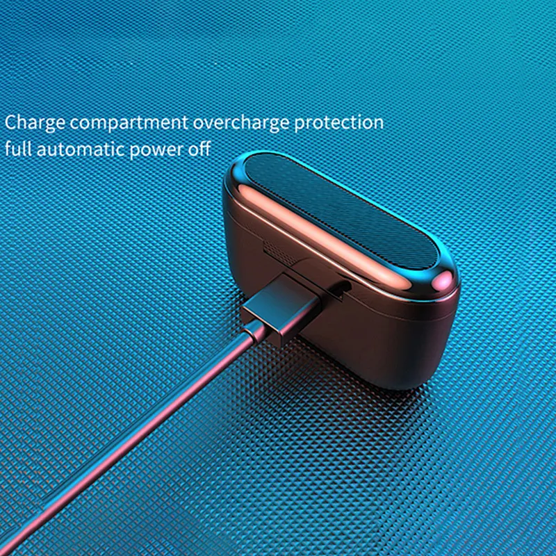 high end usb cable rohs earphones mini wireless earbuds headphones with 3500mah power bank