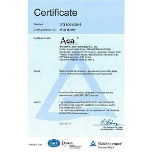 AOA ISO9001证书