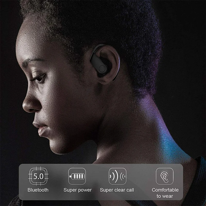 Bodio lightweight sweatproof bluetooth wireless headphone HD stereo in-ear earphone B11 TWS earbuds