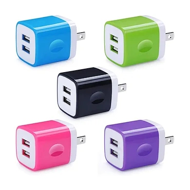 Factory Custom USB Charger Wall Plug Dual Port 10W Travel Phone Charger Adapter Fast Charging Plug For iPhone Samsung iPad