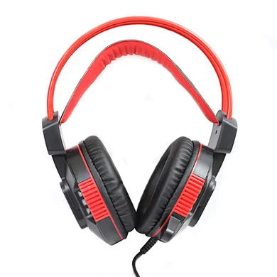 In stock Adjustable microphone headset headphones wired gaming headset with LED light