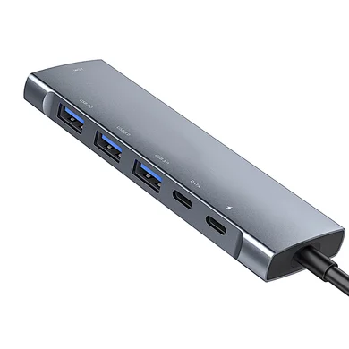 6 in 1 USB-C Hub Adapter Type-C  Docking Station High Speed 5 Gbps Converter USB 3.0 HUB For Macbook