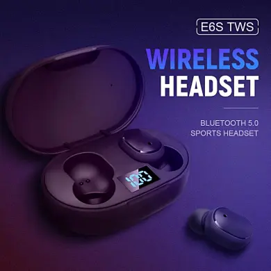 Bodio Hot Model E6S Cheap Price Tws Wireless 5.0 Earphones 6D Stereo Led Display Headsets Digital Display For Xiaomi