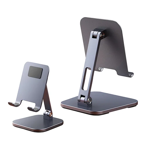 Universal Adjustable Metal Pad Holder Flexible Foldable Tablet Mobile Phone Desktop Phone Stand Aluminium Desk Cell Phone Holder