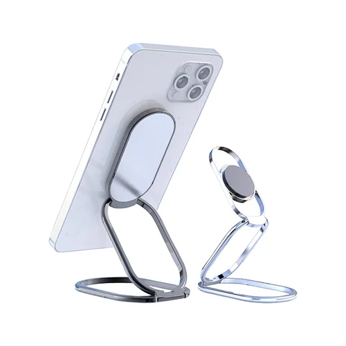 Metal Ring Phone Holder Stand Desk Thin Universal Flexible Foldable Metal Desktop Lazy Person Finger Ring Cell Phone Holder